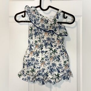 JANIE and JACK Safari Toile Romper Size 3